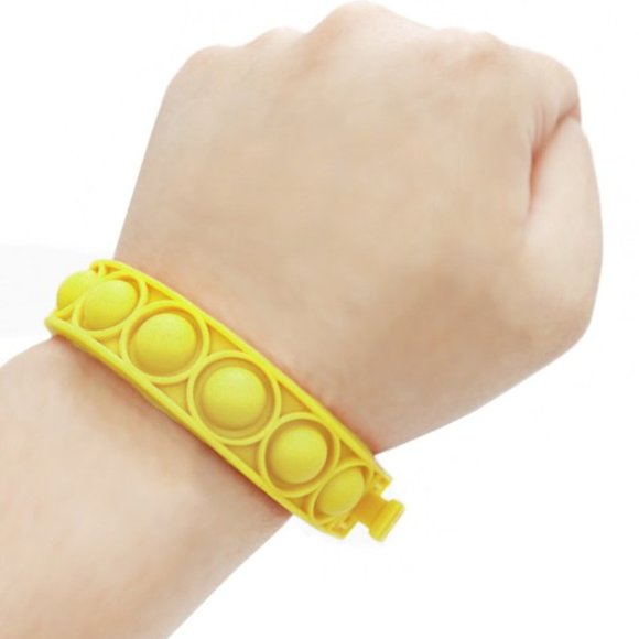 Solid Colored Bubble Push Pop Silicone Bracelet - Picture 1 of 3